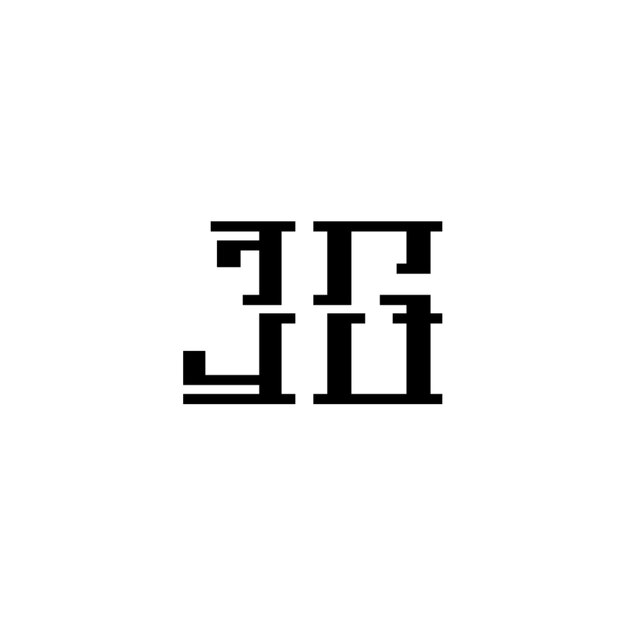 JG monograma logotipo diseño carta texto nombre símbolo monocromo logotipo alfabeto carácter simple logotipo