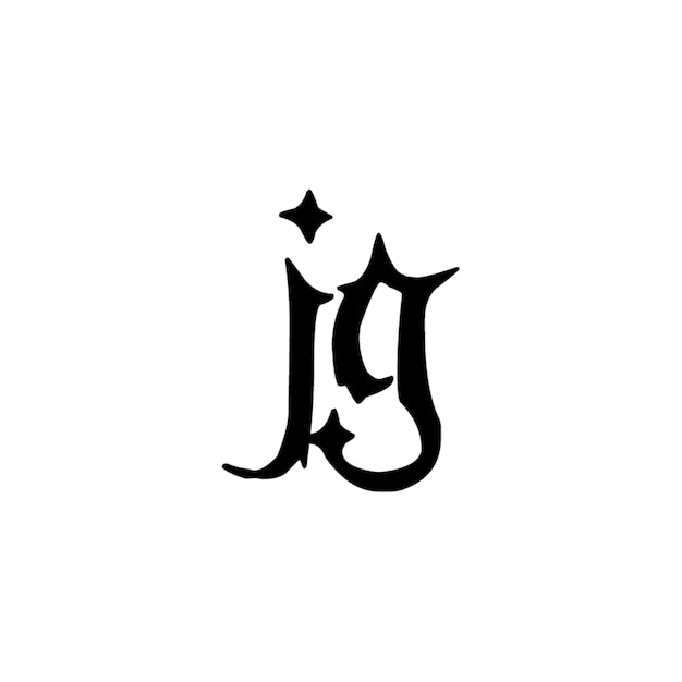 JG monograma logotipo diseño carta texto nombre símbolo monocromo logotipo alfabeto carácter simple logotipo