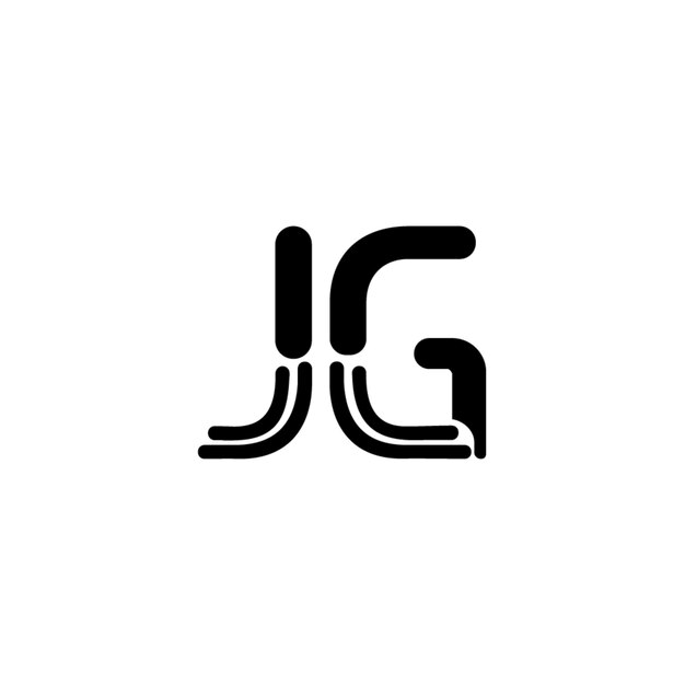 JG monograma logotipo diseño carta texto nombre símbolo monocromo logotipo alfabeto carácter simple logotipo