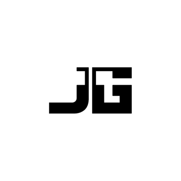 JG monograma logotipo diseño carta texto nombre símbolo monocromo logotipo alfabeto carácter simple logotipo