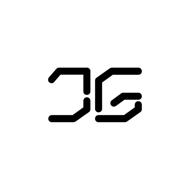 JG monograma logotipo diseño carta texto nombre símbolo monocromo logotipo alfabeto carácter simple logotipo