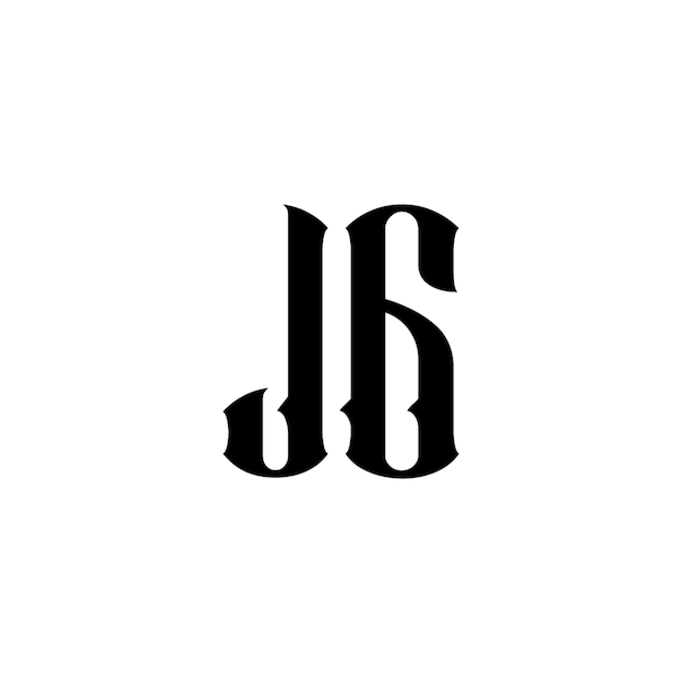 JG monograma logotipo diseño carta texto nombre símbolo monocromo logotipo alfabeto carácter simple logotipo