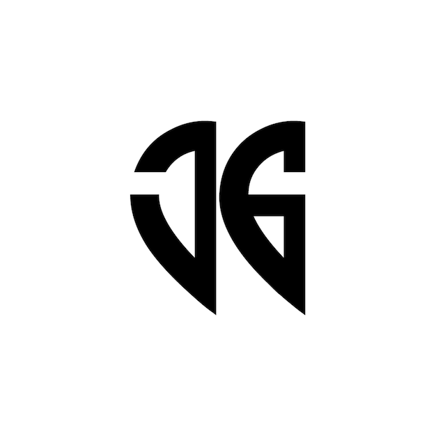 JG monograma logotipo diseño carta texto nombre símbolo monocromo logotipo alfabeto carácter simple logotipo