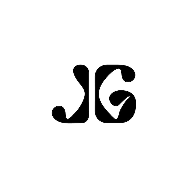 JG monograma logotipo diseño carta texto nombre símbolo monocromo logotipo alfabeto carácter simple logotipo