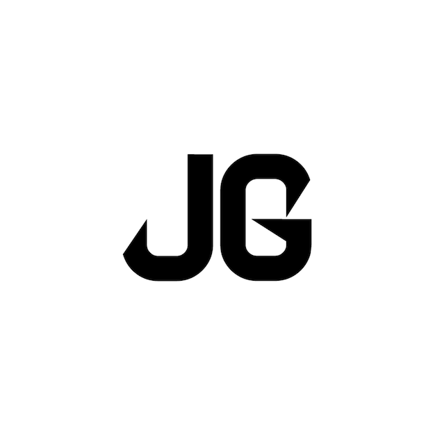 JG monograma logotipo diseño carta texto nombre símbolo monocromo logotipo alfabeto carácter simple logotipo