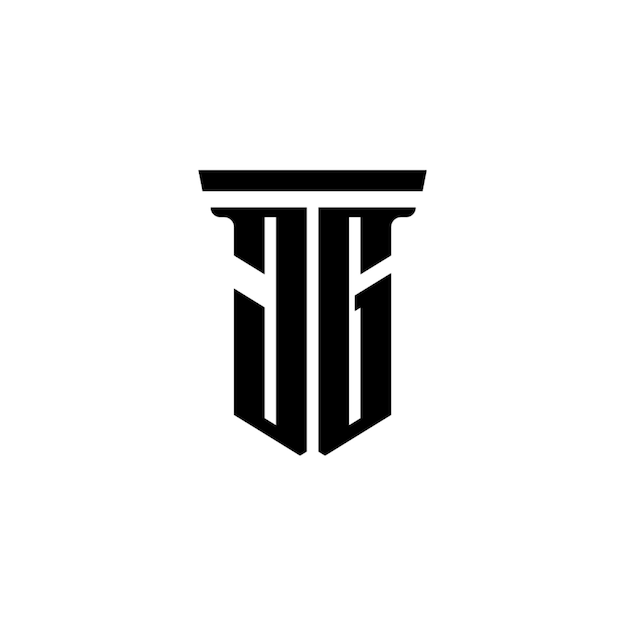 JG monograma logotipo diseño carta texto nombre símbolo monocromo logotipo alfabeto carácter simple logotipo