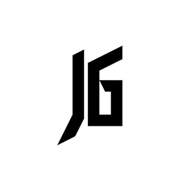 JG monograma logotipo diseño carta texto nombre símbolo monocromo logotipo alfabeto carácter simple logotipo
