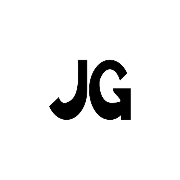 JG monograma logotipo diseño carta texto nombre símbolo monocromo logotipo alfabeto carácter simple logotipo