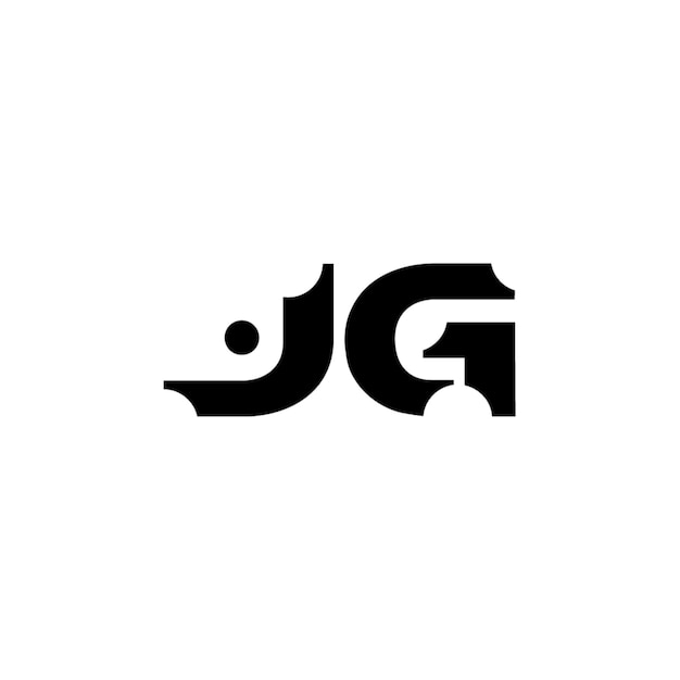 JG monograma logotipo diseño carta texto nombre símbolo monocromo logotipo alfabeto carácter simple logotipo