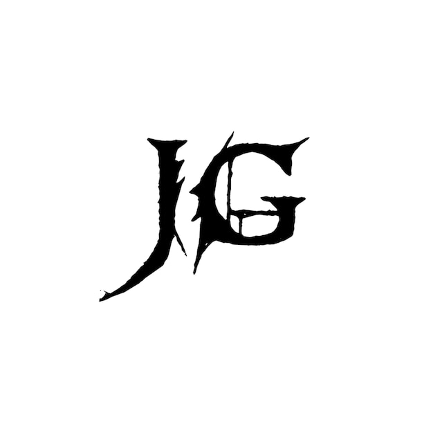 JG monograma logotipo diseño carta texto nombre símbolo monocromo logotipo alfabeto carácter simple logotipo