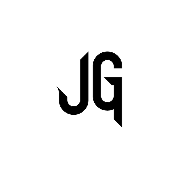 JG monograma logotipo diseño carta texto nombre símbolo monocromo logotipo alfabeto carácter simple logotipo