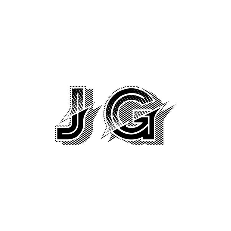 Vector jg monograma logotipo diseño carta texto nombre símbolo monocromo logotipo alfabeto carácter simple logotipo