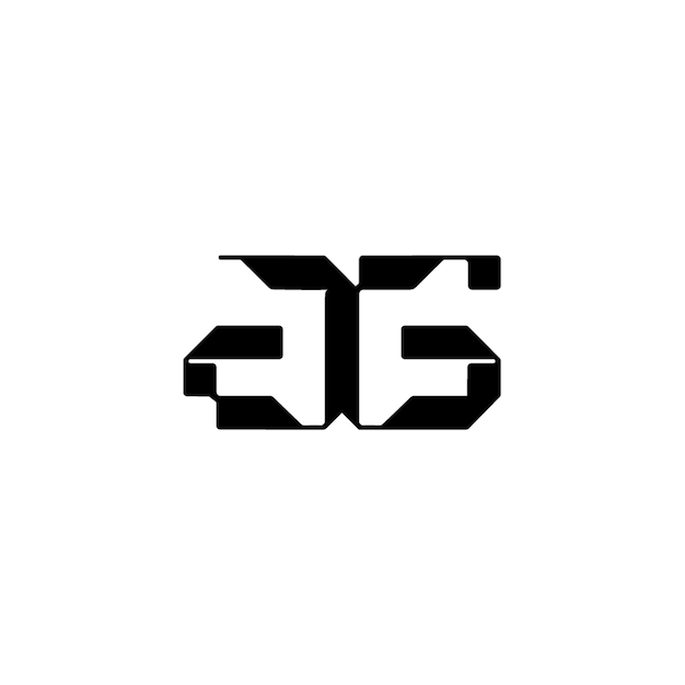 JG monograma logotipo diseño carta texto nombre símbolo monocromo logotipo alfabeto carácter simple logotipo
