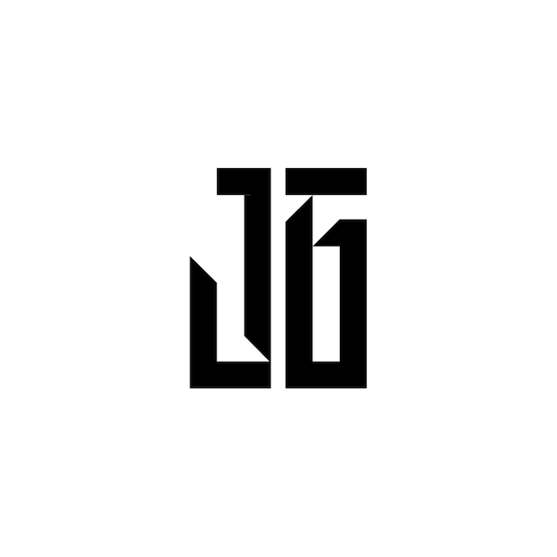 JG monograma logotipo diseño carta texto nombre símbolo monocromo logotipo alfabeto carácter simple logotipo
