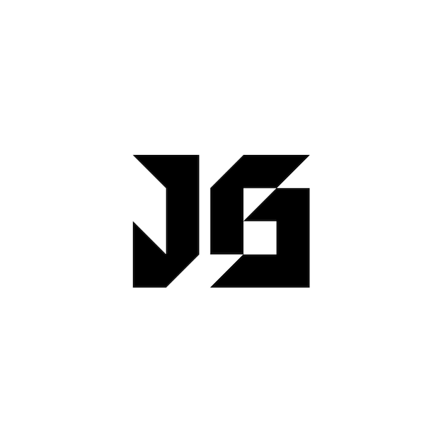 JG monograma logotipo diseño carta texto nombre símbolo monocromo logotipo alfabeto carácter simple logotipo