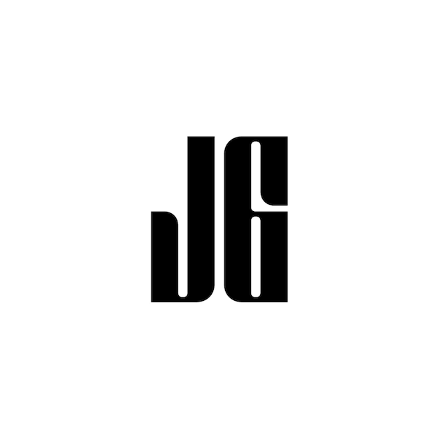 JG monograma logotipo diseño carta texto nombre símbolo monocromo logotipo alfabeto carácter simple logotipo
