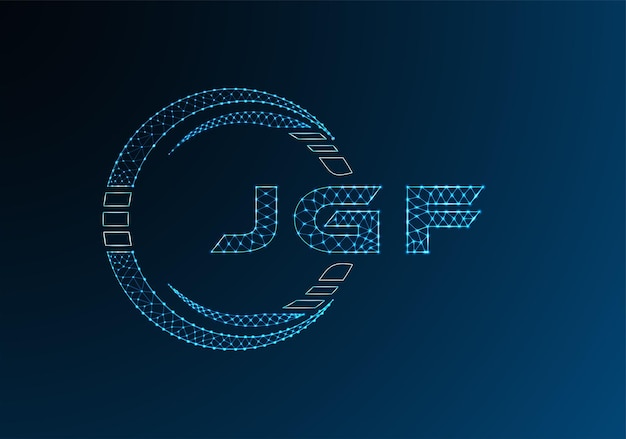 JGF low poly letter logo vector design JGF lower poly logo design Low poly logo