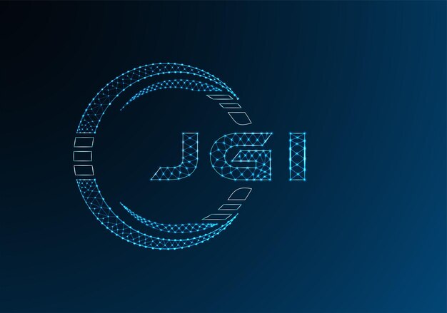 JGI low poly letter logo vector design JGI lower poly logo design Low poly logo