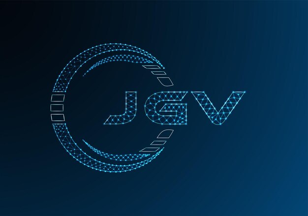 JGV low poly letter logo vector design JGV lower poly logo design Low poly logo