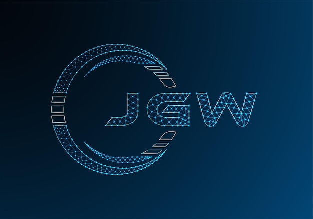 JGW low poly letter logo vector design JGW lower poly logo design Low poly logo