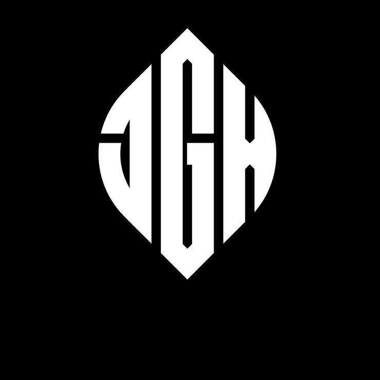Vector jgx diseño de logotipo de letras circulares con forma de círculo y elipse jgx letras elípticas con estilo tipográfico las tres iniciales forman un logotipo de círculo jgx emblema de círculo monograma abstracto letra marca vector