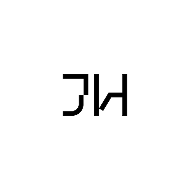 JH monograma logo diseño carta texto nombre símbolo monocromo logotipo alfabeto carácter simple logo