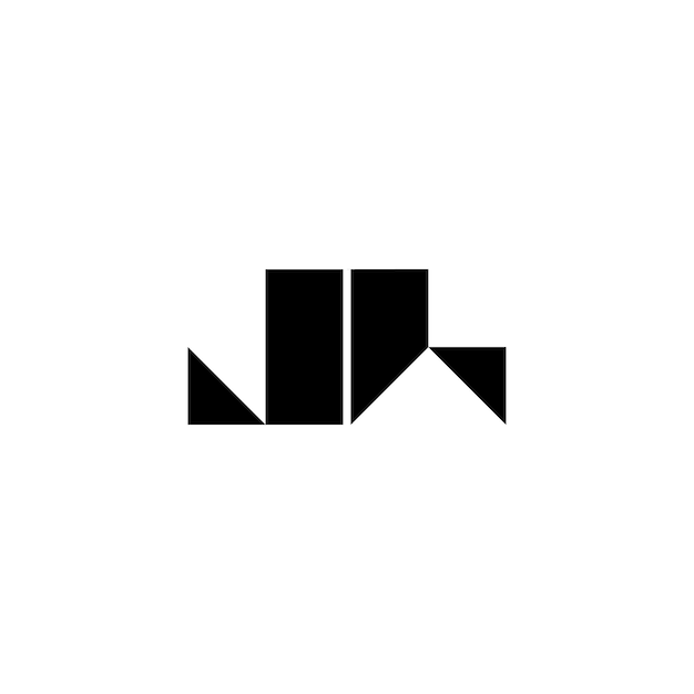 JH monograma logo diseño carta texto nombre símbolo monocromo logotipo alfabeto carácter simple logo