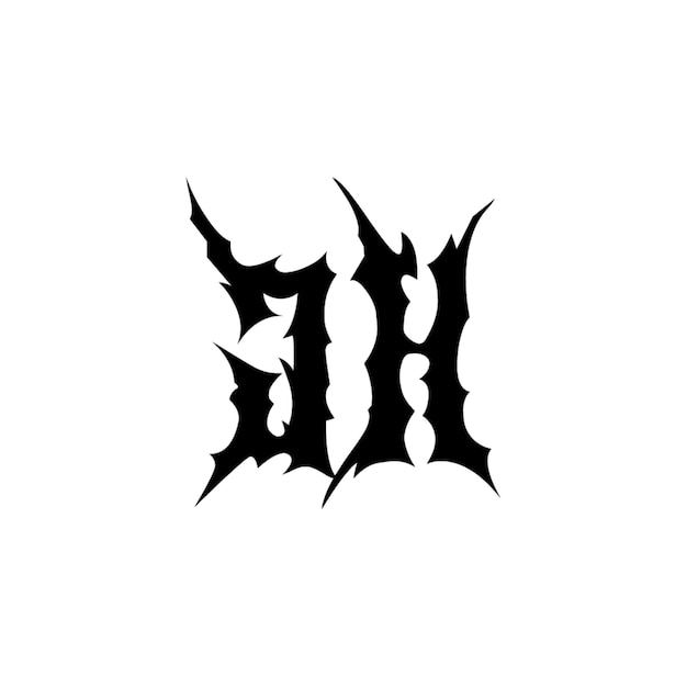 JH monograma logo diseño carta texto nombre símbolo monocromo logotipo alfabeto carácter simple logo