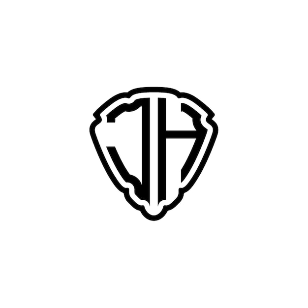JH monograma logo diseño carta texto nombre símbolo monocromo logotipo alfabeto carácter simple logo