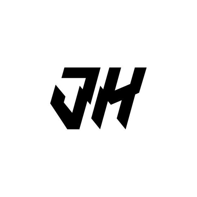 JH monograma logo diseño carta texto nombre símbolo monocromo logotipo alfabeto carácter simple logo