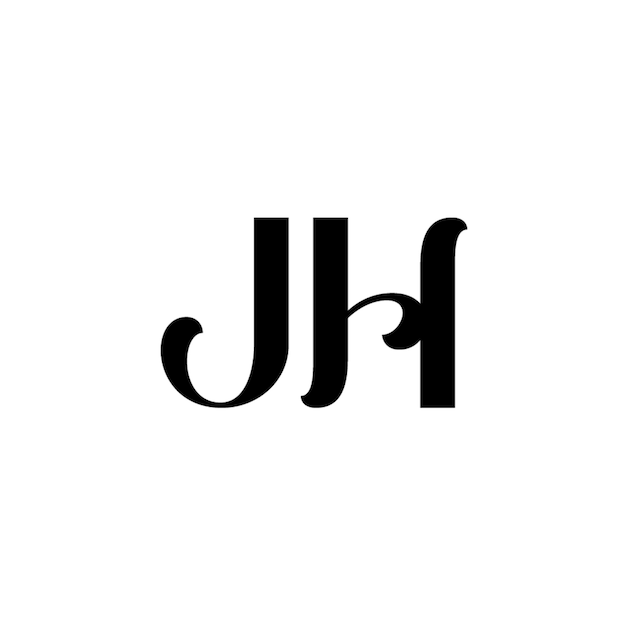 JH monograma logo diseño carta texto nombre símbolo monocromo logotipo alfabeto carácter simple logo
