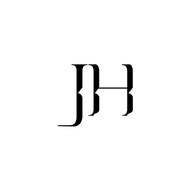 JH monograma logo diseño carta texto nombre símbolo monocromo logotipo alfabeto carácter simple logo