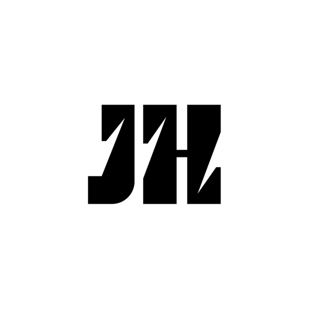 JH monograma logo diseño carta texto nombre símbolo monocromo logotipo alfabeto carácter simple logo