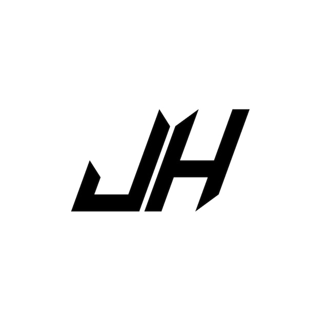 JH monograma logo diseño carta texto nombre símbolo monocromo logotipo alfabeto carácter simple logo
