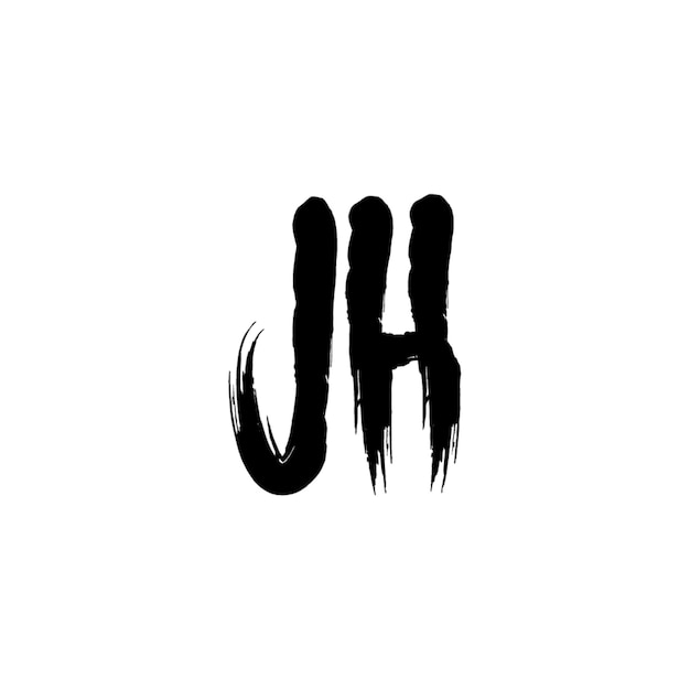 JH monograma logo diseño carta texto nombre símbolo monocromo logotipo alfabeto carácter simple logo