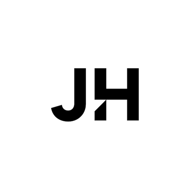 JH monograma logo diseño carta texto nombre símbolo monocromo logotipo alfabeto carácter simple logo
