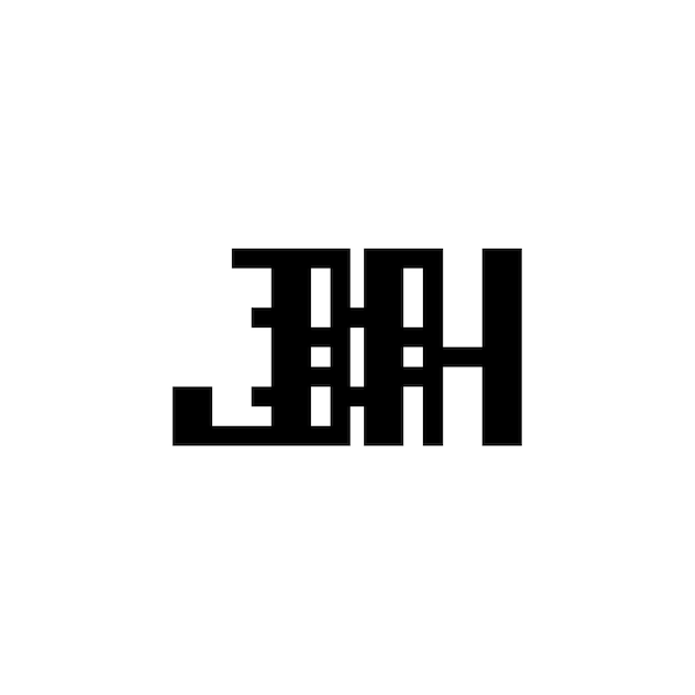 JH monograma logo diseño carta texto nombre símbolo monocromo logotipo alfabeto carácter simple logo
