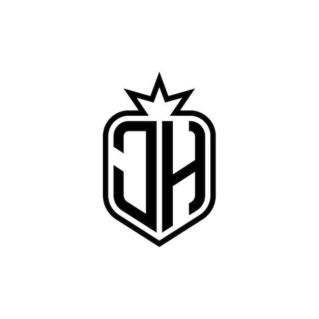JH monograma logo diseño carta texto nombre símbolo monocromo logotipo alfabeto carácter simple logo