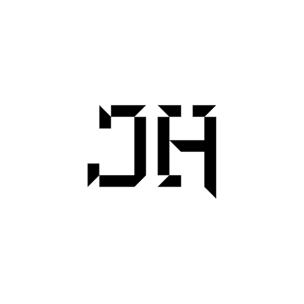 JH monograma logo diseño carta texto nombre símbolo monocromo logotipo alfabeto carácter simple logo