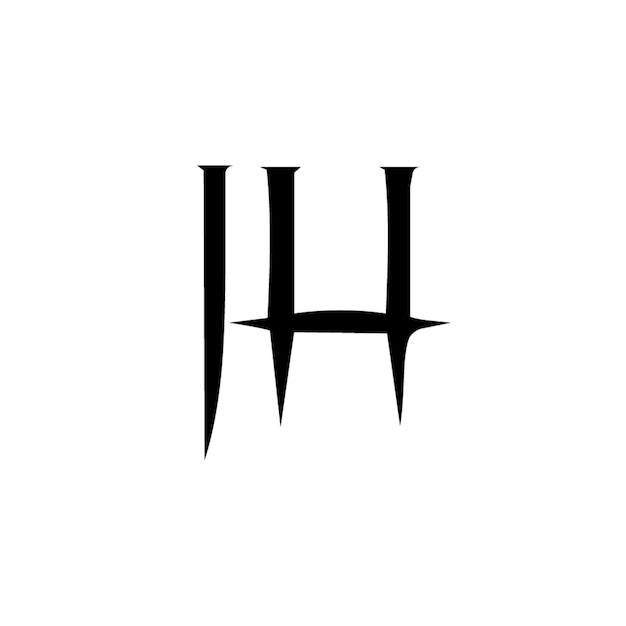 JH monograma logo diseño carta texto nombre símbolo monocromo logotipo alfabeto carácter simple logo