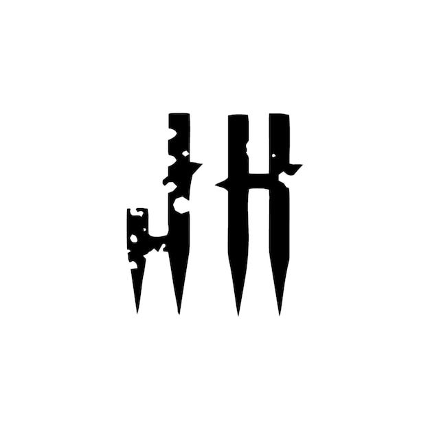 JH monograma logo diseño carta texto nombre símbolo monocromo logotipo alfabeto carácter simple logo
