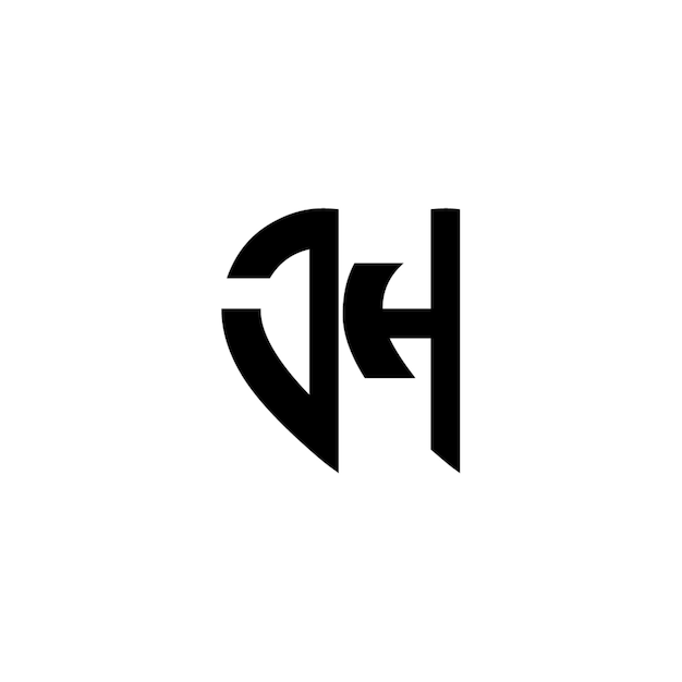 JH monograma logo diseño carta texto nombre símbolo monocromo logotipo alfabeto carácter simple logo