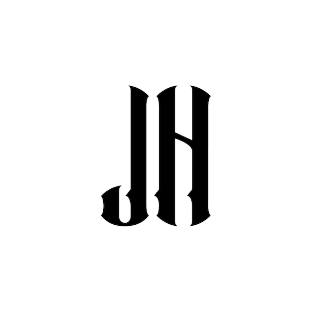 JH monograma logo diseño carta texto nombre símbolo monocromo logotipo alfabeto carácter simple logo