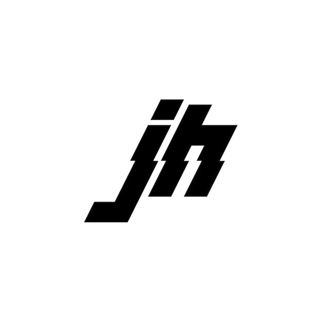 JH monograma logo diseño carta texto nombre símbolo monocromo logotipo alfabeto carácter simple logo