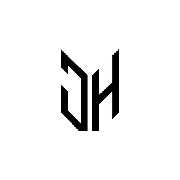 JH monograma logo diseño carta texto nombre símbolo monocromo logotipo alfabeto carácter simple logo