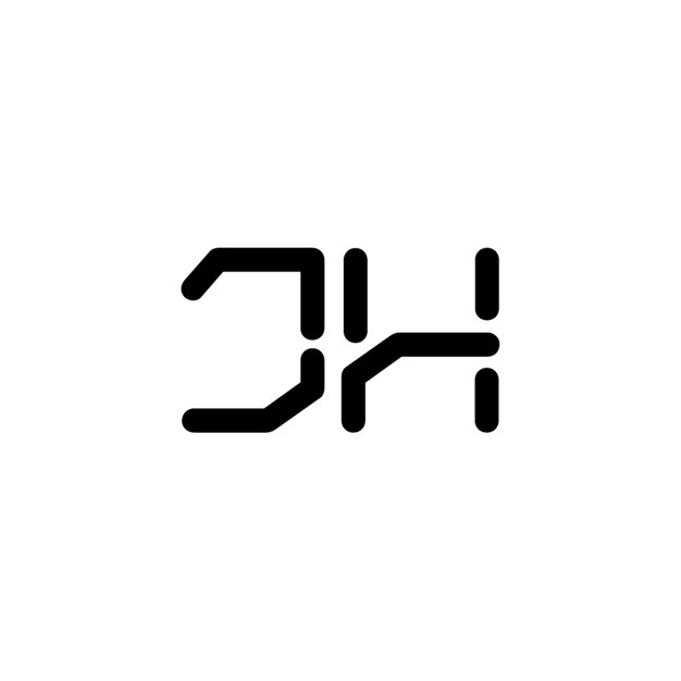 JH monograma logo diseño carta texto nombre símbolo monocromo logotipo alfabeto carácter simple logo