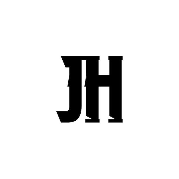 JH monograma logo diseño carta texto nombre símbolo monocromo logotipo alfabeto carácter simple logo
