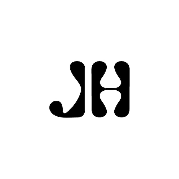 JH monograma logo diseño carta texto nombre símbolo monocromo logotipo alfabeto carácter simple logo