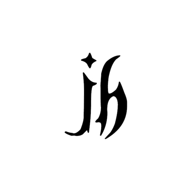 JH monograma logo diseño carta texto nombre símbolo monocromo logotipo alfabeto carácter simple logo