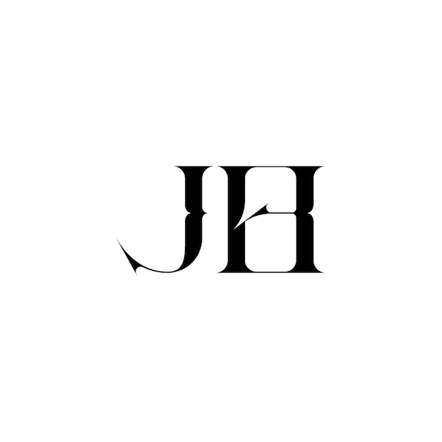 JH monograma logo diseño carta texto nombre símbolo monocromo logotipo alfabeto carácter simple logo